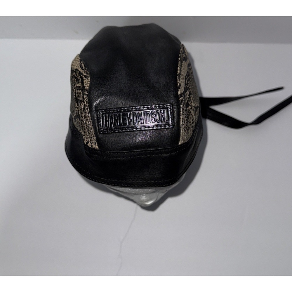 Harley Davidson Leather Skull Cap- Snakeskin Size M
